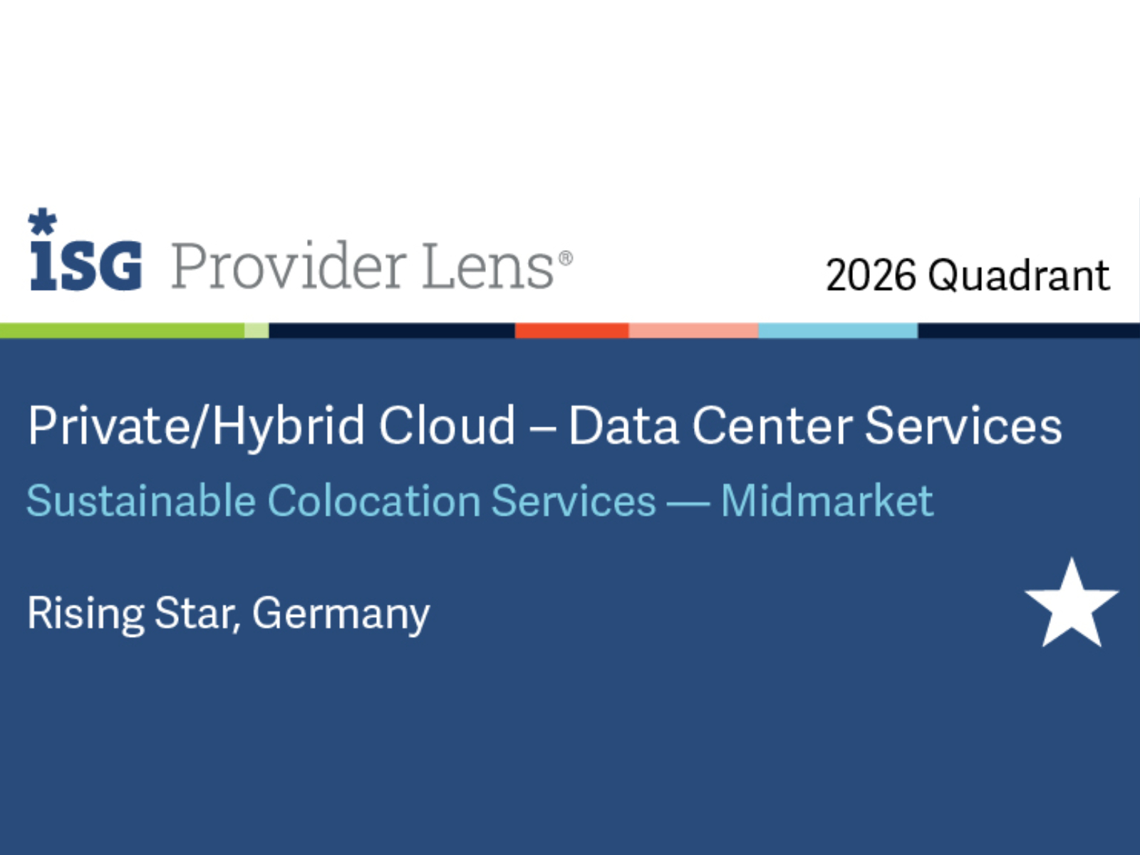 ISG Rising Star 2026. Sustainable Colocation Services – Midmarket.
